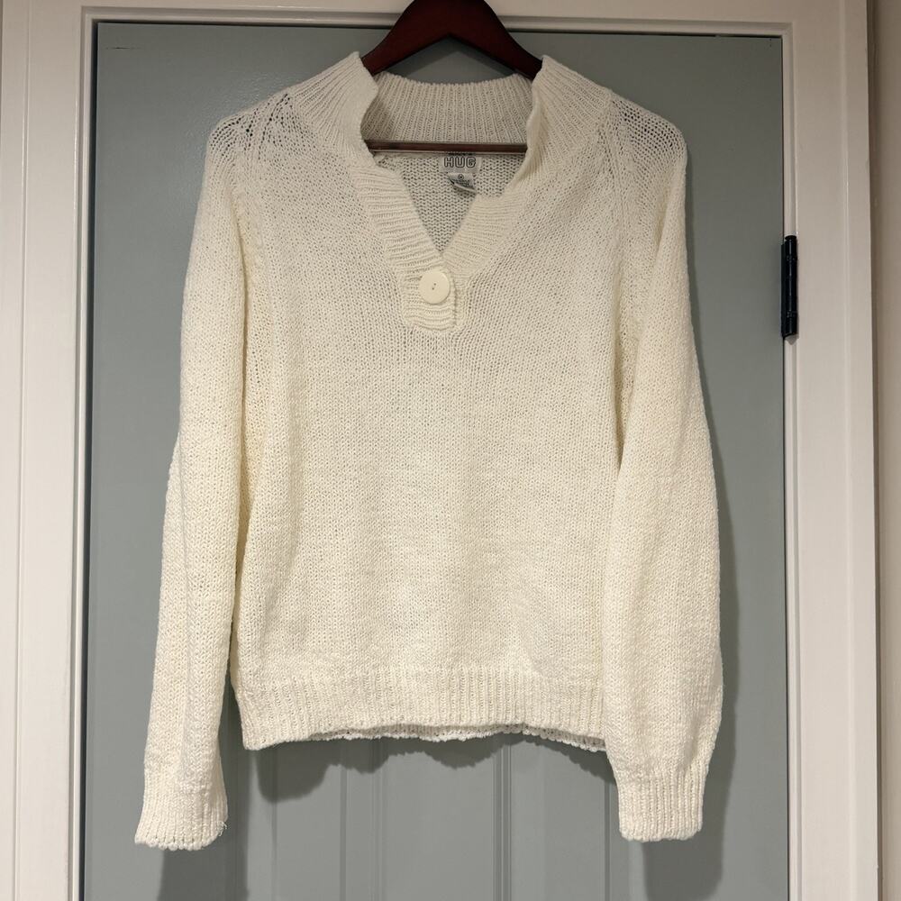 Vintage 80s “Here’s a Hug” Knit-pullover sweater size M White